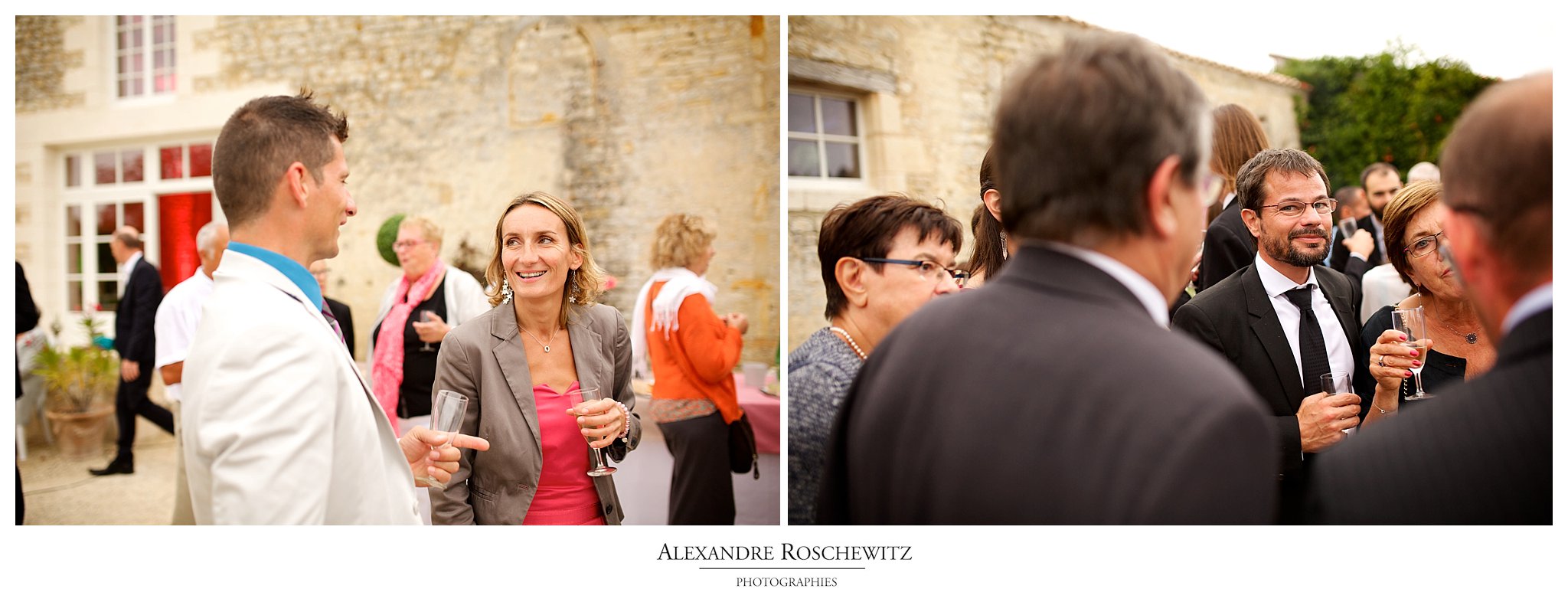 Photos de mariage à La Rochelle, avec Caroline et Charles en chefs de gare ! Cocktail et soirée à l'Abbaye de la Grâce Dieu. Alexandre Roschewitz Photographies.