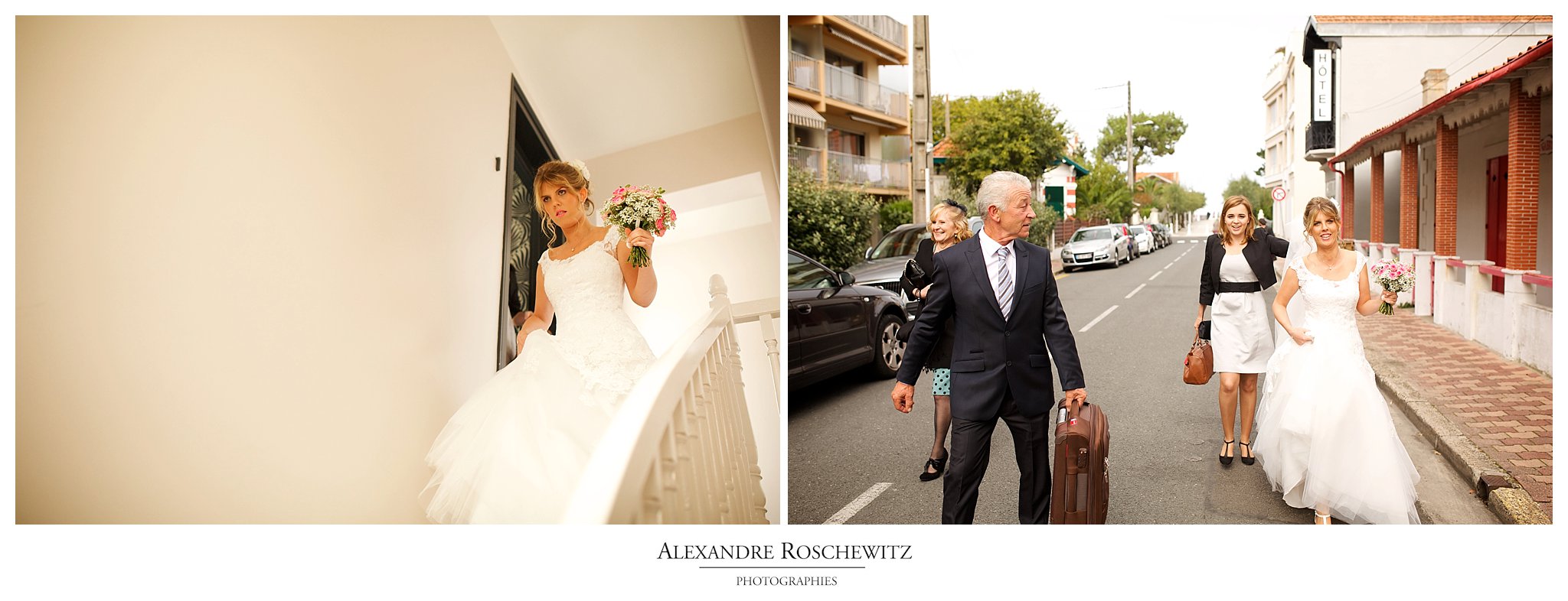 Les photos et la vidéo fusion du mariage d'angélique et Aurélien à Arcachon, et à la Villa La Tosca à Lanton. Organisation par BODA Etc. Photos par Alexandre Roschewitz Photographies.