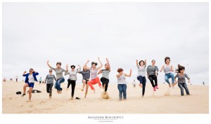 La séance photo EVFJ de Sarah à la Dune du Pilat, avec 11 de ses amies. Alexandre Roschewitz Photographies