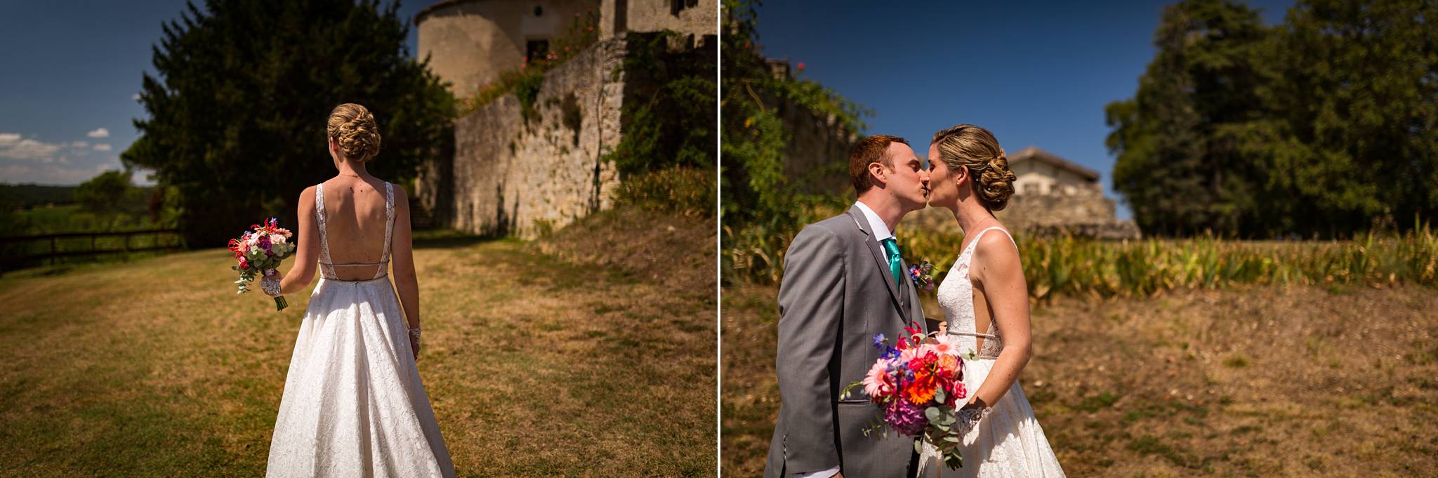 Le mariage au Chateau d'Auros de Mario et Jérémy, entre France et Californie où ils vivent. Jeux, photobooth et bonne humeur au programme !