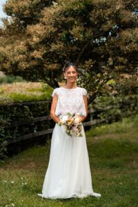 Mariage au Château Isabeau de Naujan Saint-Vincent-de-Pertignas. Mariée en robe Fabienne Alagama.