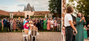 Mariage laïque au Château de Bonnemare en Normandie. Vin d'honneur au château. Alexandre Roschewitz photographe mariage.
