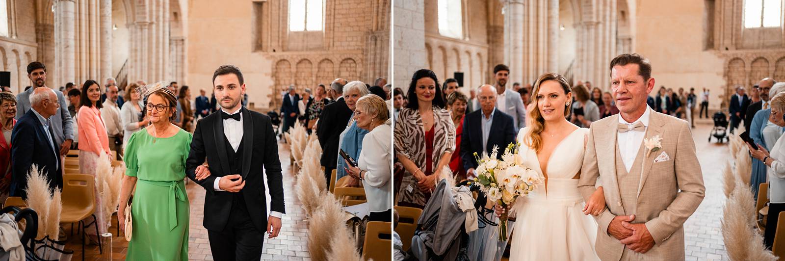 Mariage au Château de Courtalain, chic et bohème. Photos de la cérémonie religieuse à l'Eglise de la Madeleine de Chateaudun en Eure-et-Loir.