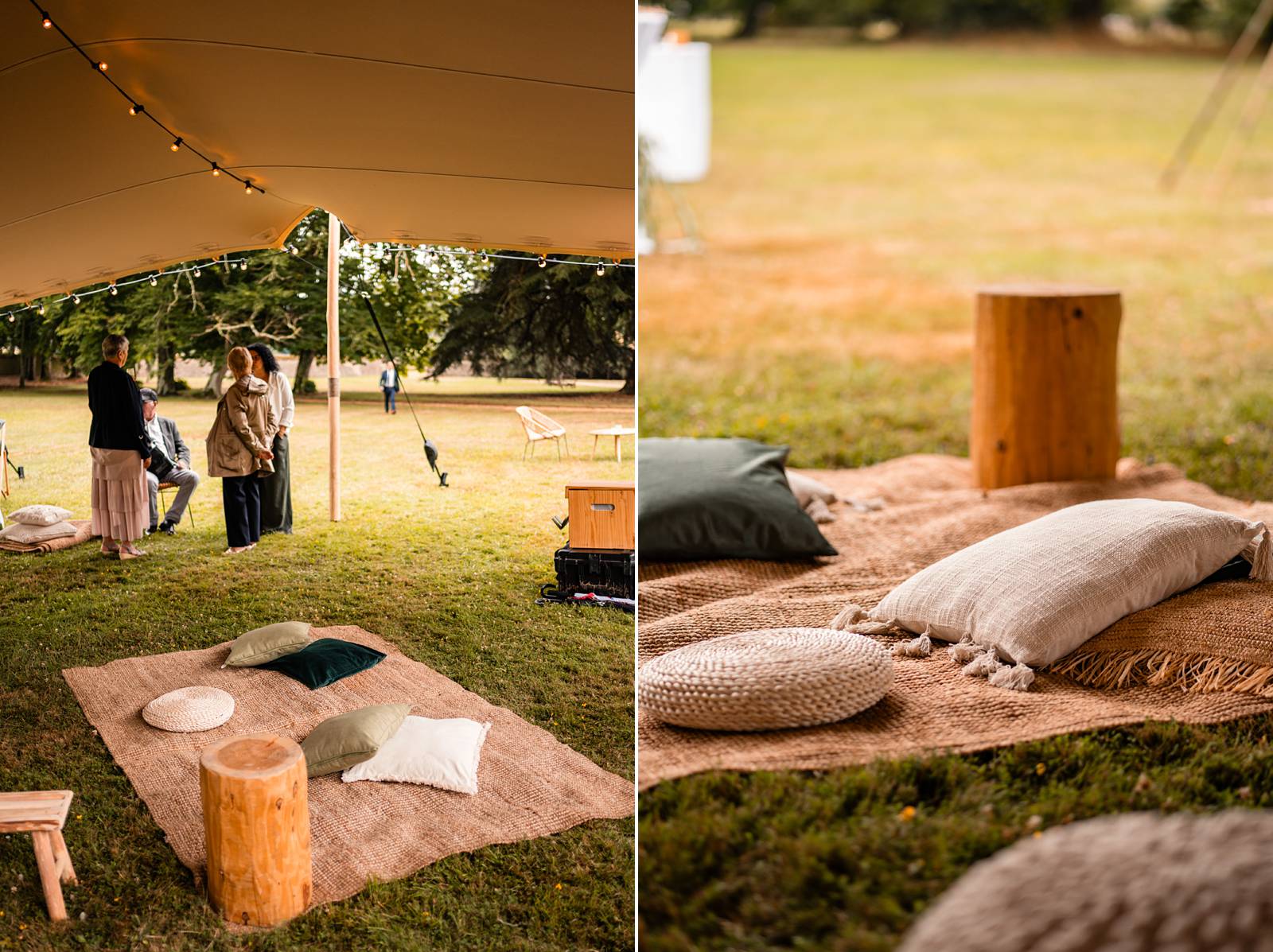 Mariage au Château de Courtalain, chic et bohème. Photos du vin d'honneur cocktail en Eure-et-Loir.