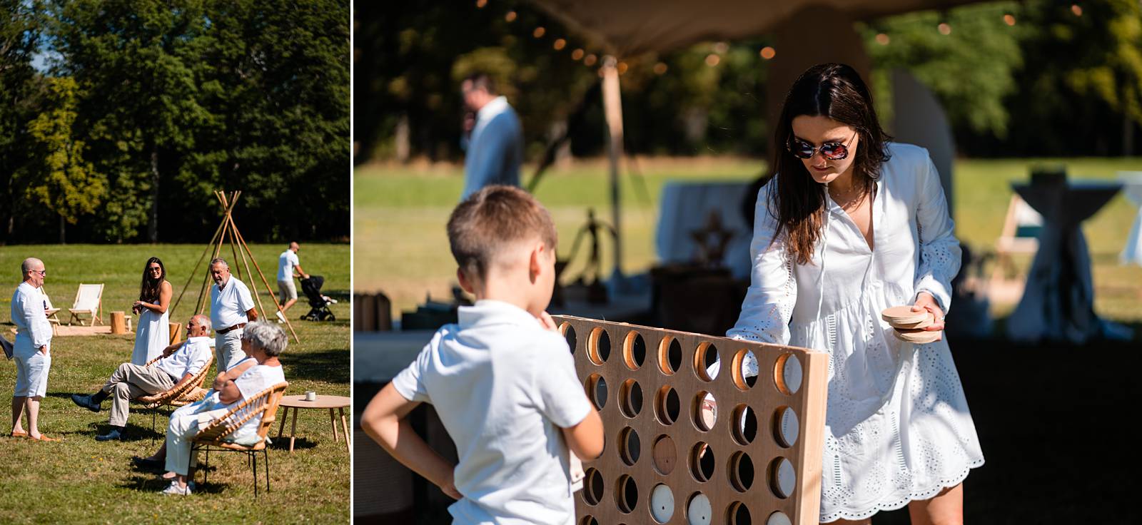 Mariage au Château de Courtalain, chic et bohème. Photos du brunch de mariage en blanc en Eure-et-Loir.