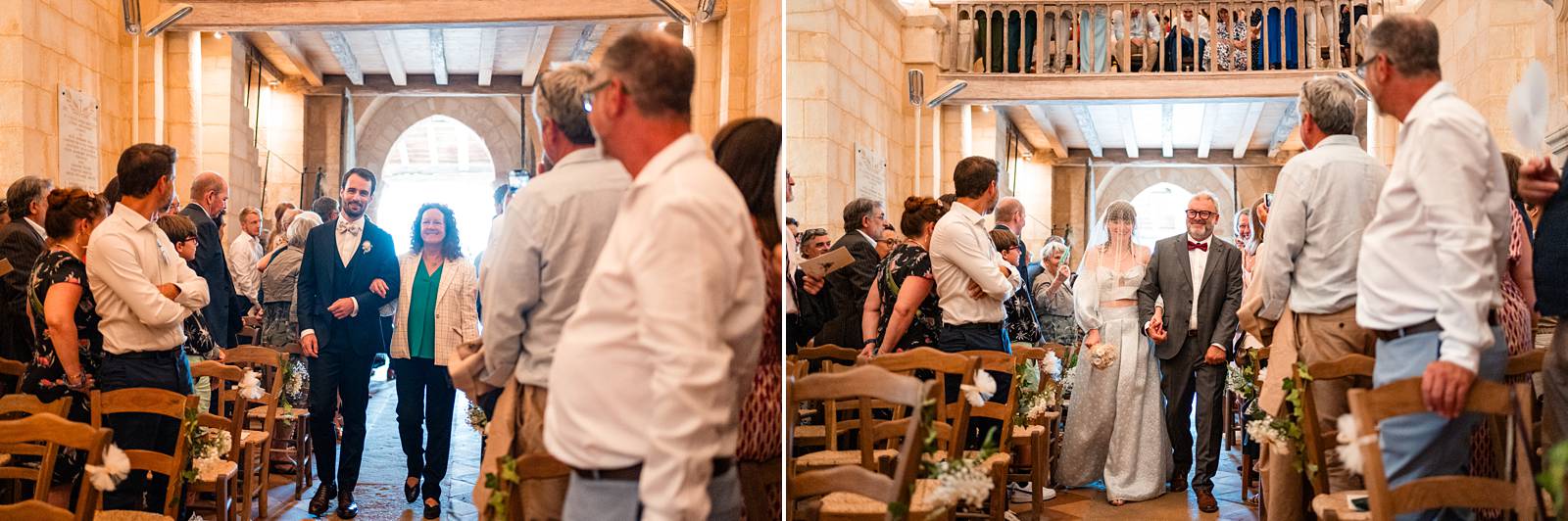 Mariage au Château Flojague proche de Saint-Emilion en Gironde, photos de cérémonie religieuse à l'église Saint-Pierre de Lugaignac.