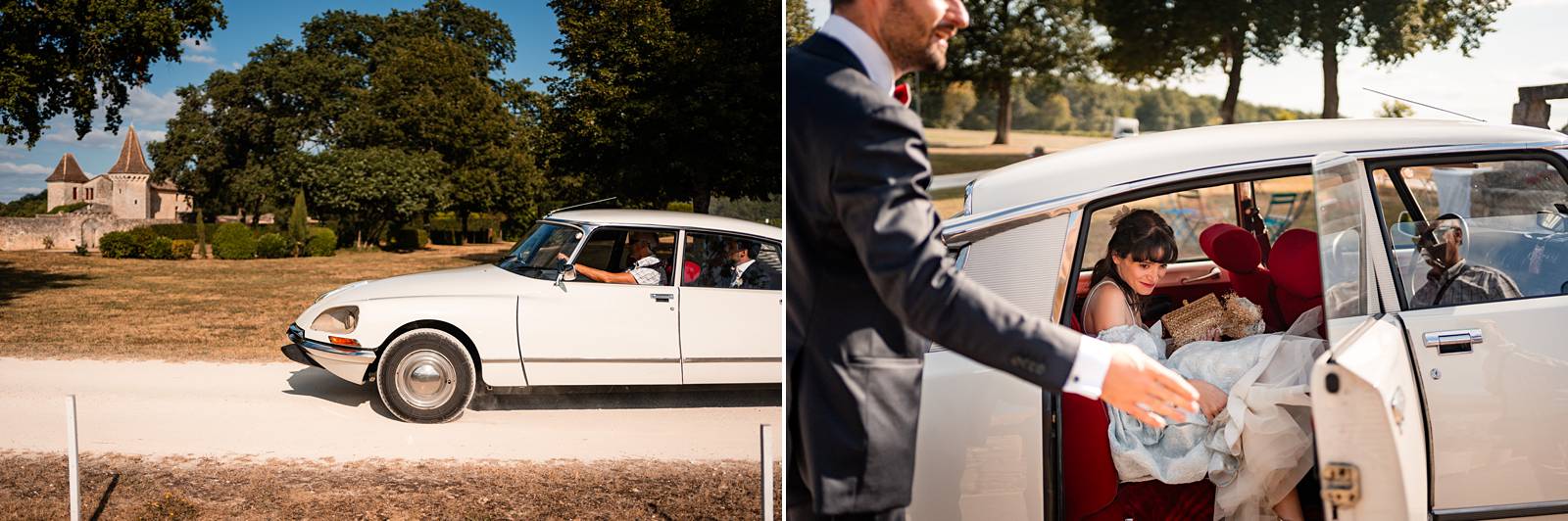 Mariage au Château Flojague proche de Saint-Emilion en Gironde, photos du vin d'honneur sous les arbres.