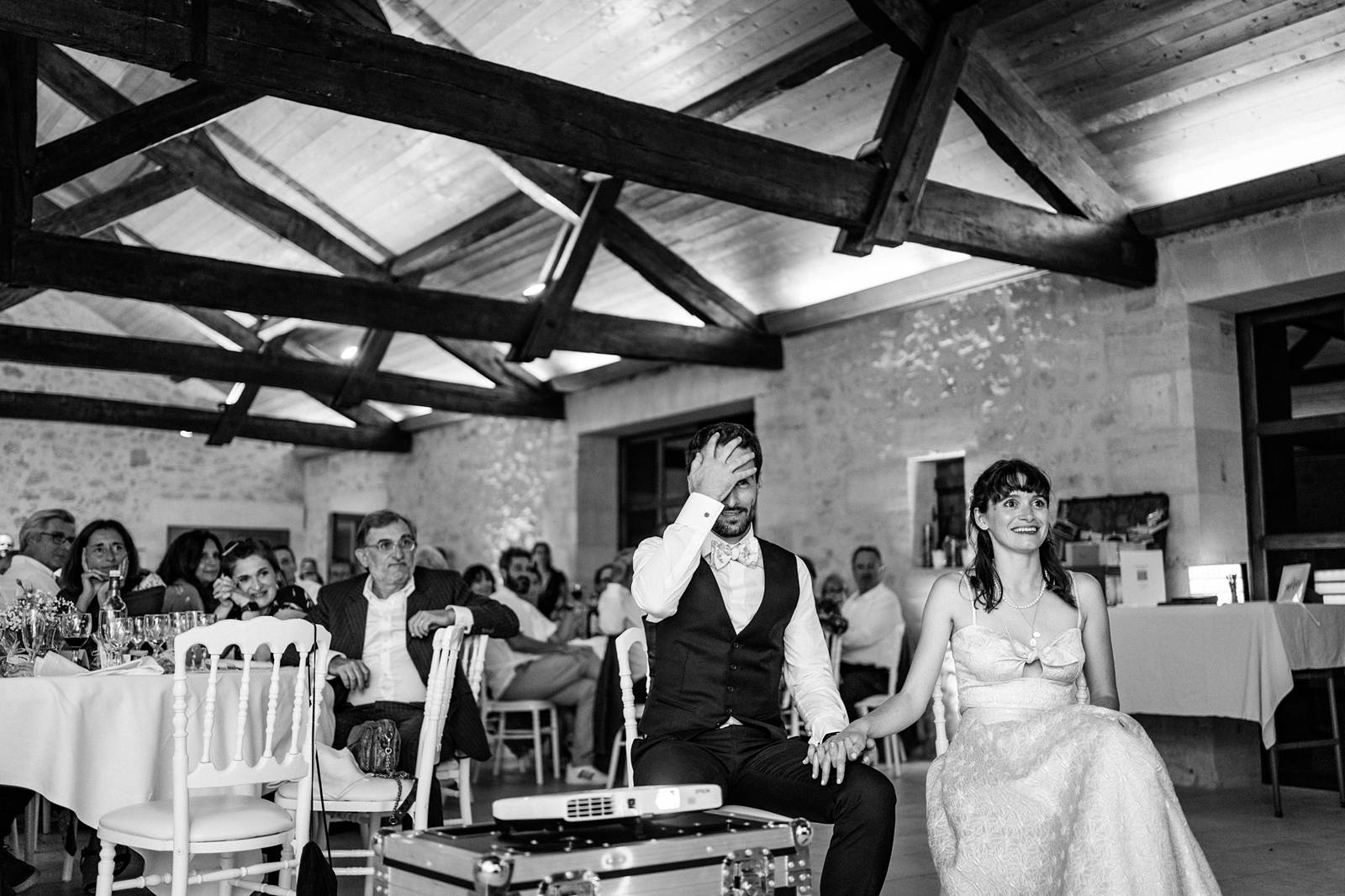 Mariage au Château Flojague proche de Saint-Emilion en Gironde, photos du repas de mariage.