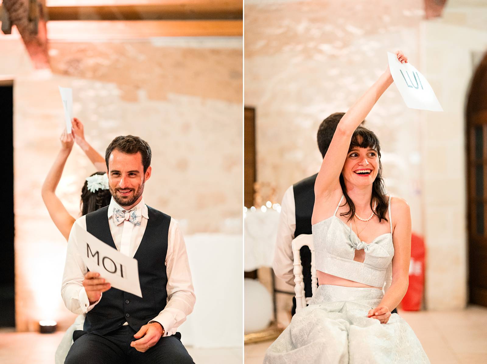 Mariage au Château Flojague proche de Saint-Emilion en Gironde, photos du repas de mariage.