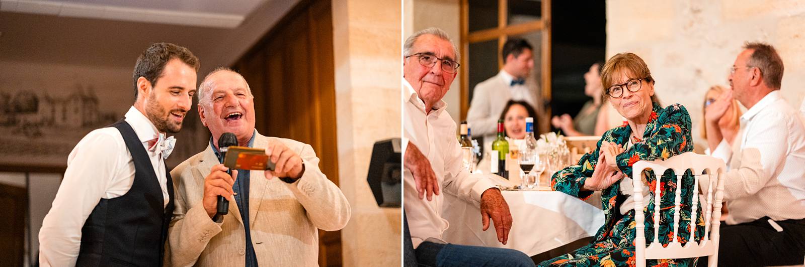 Mariage au Château Flojague proche de Saint-Emilion en Gironde, photos du repas de mariage.