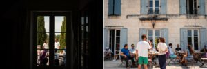 Photographe et reportage photo d'un mariage religieux au Domaine de La Fauconnie en Dordogne organisé par une Wedding planner avec un traiteur eco-responsable.