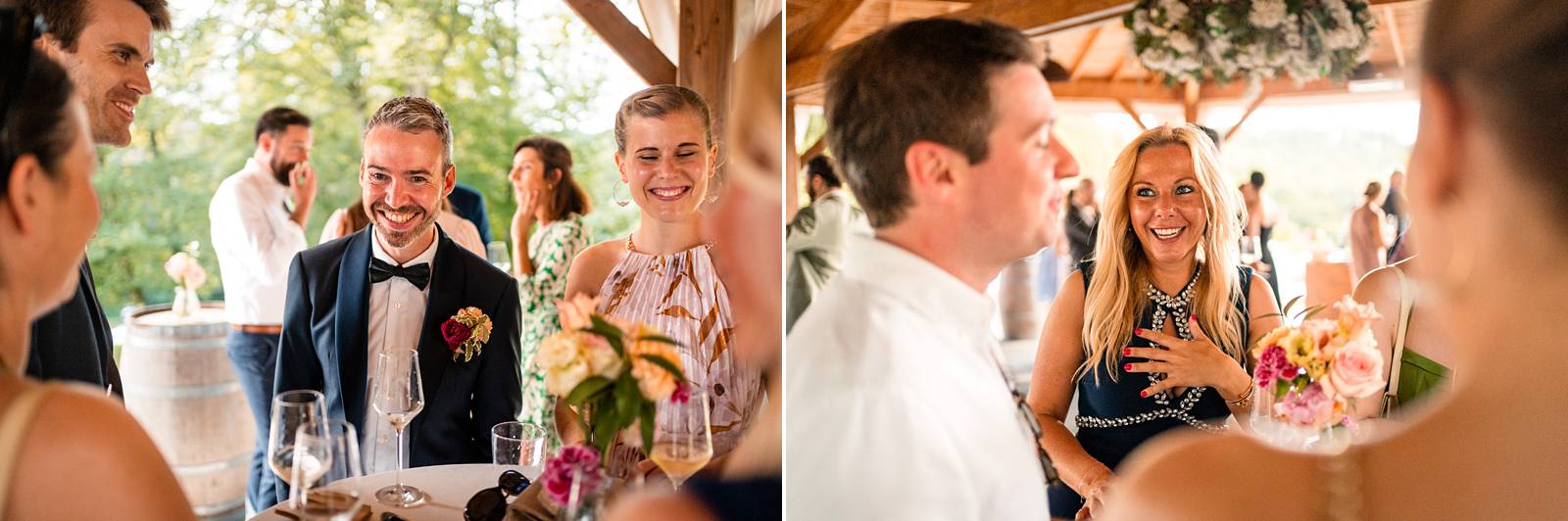 Photographe et reportage photo d'un mariage religieux au Domaine de La Fauconnie en Dordogne organisé par une Wedding planner avec un traiteur eco-responsable.