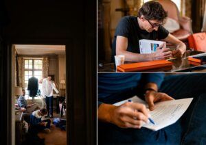 Mariage dans un domaine privé en Normandie, entre Rouen et Le Havre. Cérémonie religieuse. Réception dans le jardin et sous chapiteau en bambou.