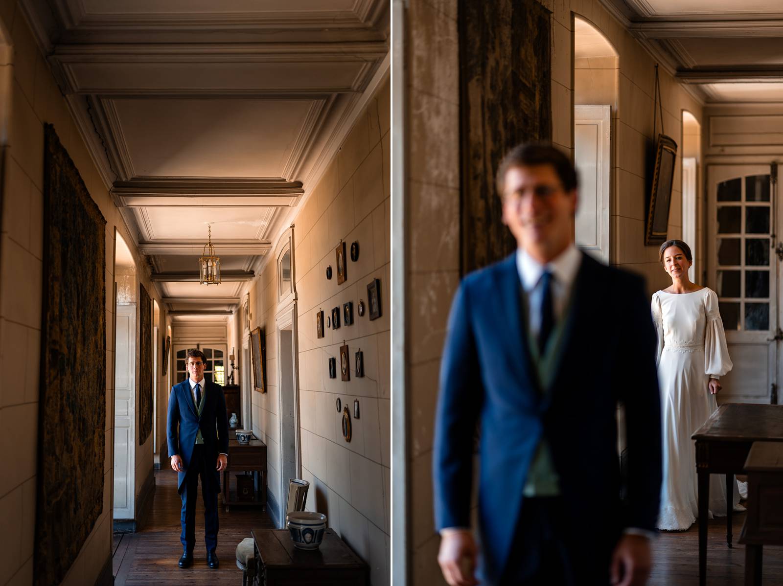 Mariage dans un domaine privé en Normandie, entre Rouen et Le Havre. Cérémonie religieuse. Réception dans le jardin et sous chapiteau en bambou.