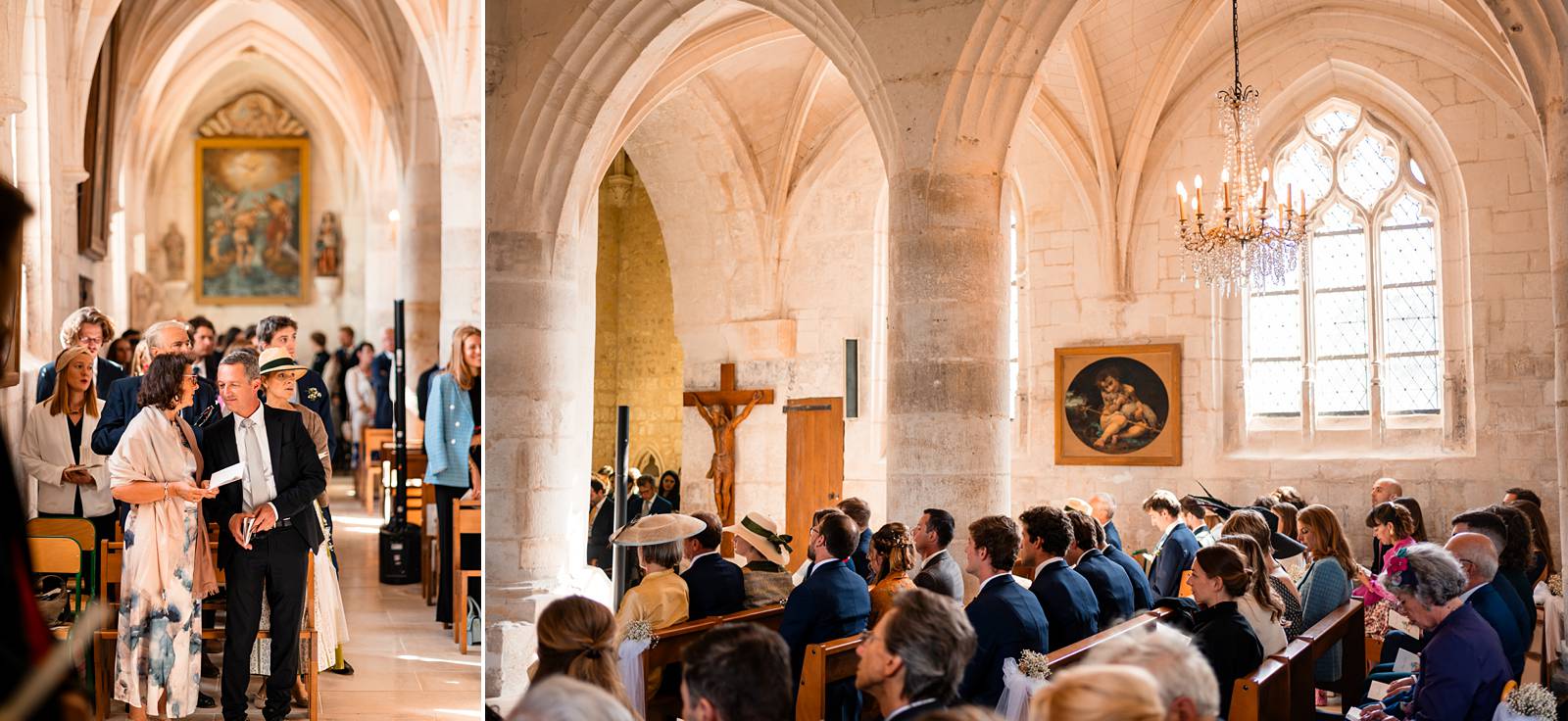 Mariage dans un domaine privé en Normandie, entre Rouen et Le Havre. Cérémonie religieuse. Réception dans le jardin et sous chapiteau en bambou.