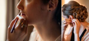 Préparatifs de la mariée dans une suite des Sources de Caudalie à côté du Château Smith Haut Lafitte