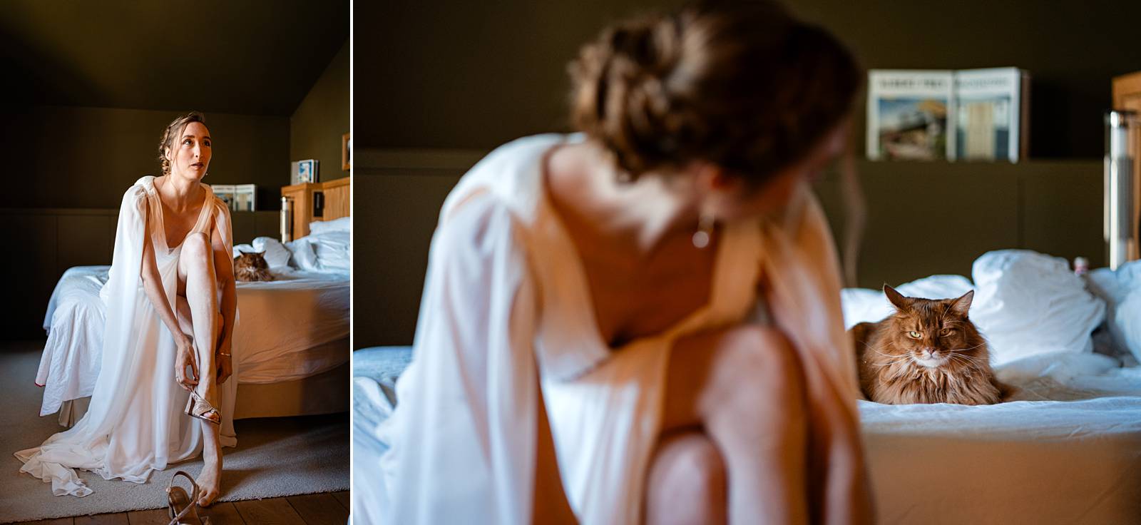 Ambiance calme et lumineuse pendant les préparatifs dans l’hôtel des Sources de Caudalie