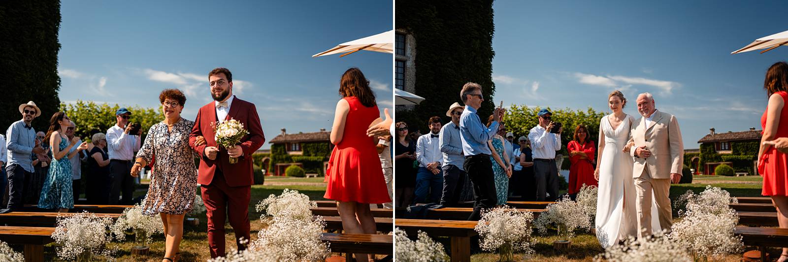 Cérémonie laïque dans les jardins du Château Smith Haut Lafitte, avec un olivier en arrière-plan