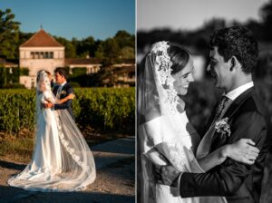 Photographe de mariage en Gironde : découvrez un reportage naturel et élégant d’un mariage religieux au Château Smith Haut Lafitte en passant par le Château d’Eck et l’église de La Brède.
