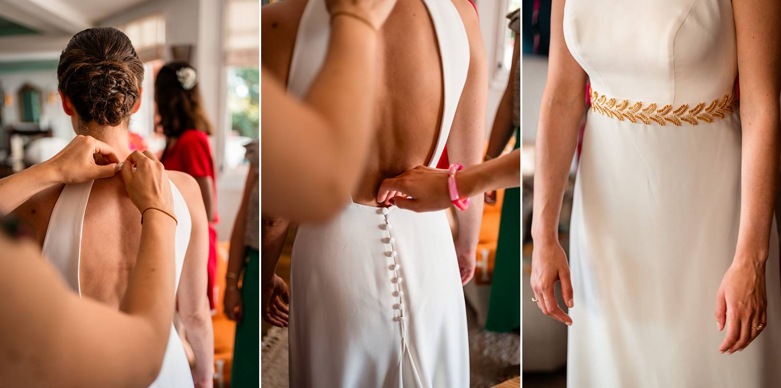Derniers instants calmes avant la cérémonie, dans une villa d’Arcachon pleine de charme.
