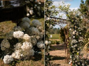 Décoration florale élégante pour un mariage au Château de Garde.