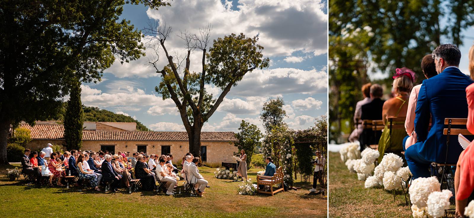 Mariage au Château de Garde – cérémonie laïque en plein air.