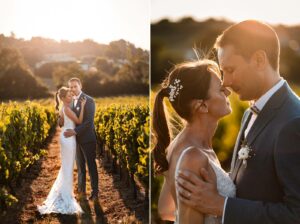 Photos de couple dans les vignes du Château de Garde.