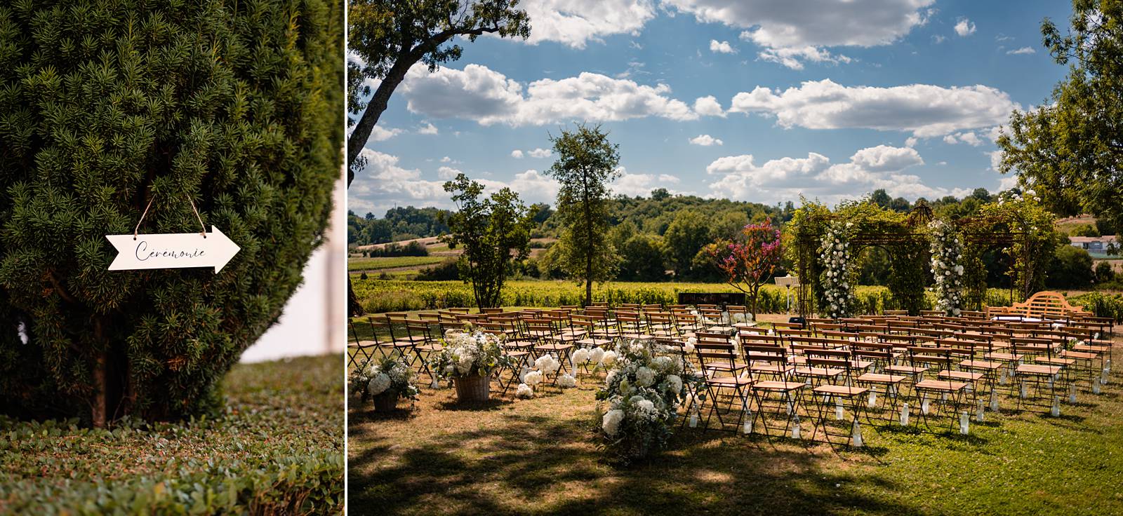 Mariage au Château de Garde – cérémonie laïque en plein air.