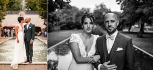 Emeline et Hugo dans un moment complice, près du bassin du Domaine de Valmont.