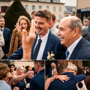 Sortie des mariés devant l’église de Fleury-sur-Andelle