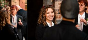 Portraits spontanés des invités profitant du jardin du château