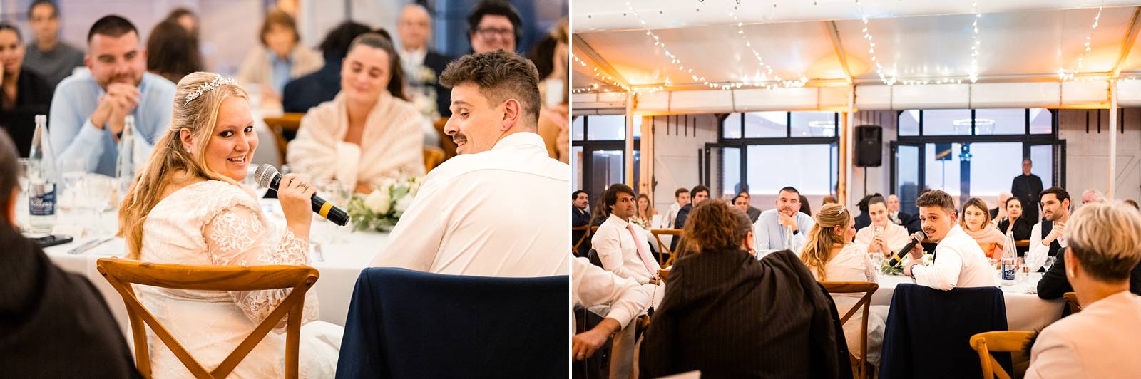 Discours émouvant des mariés pendant le dîner de mariage