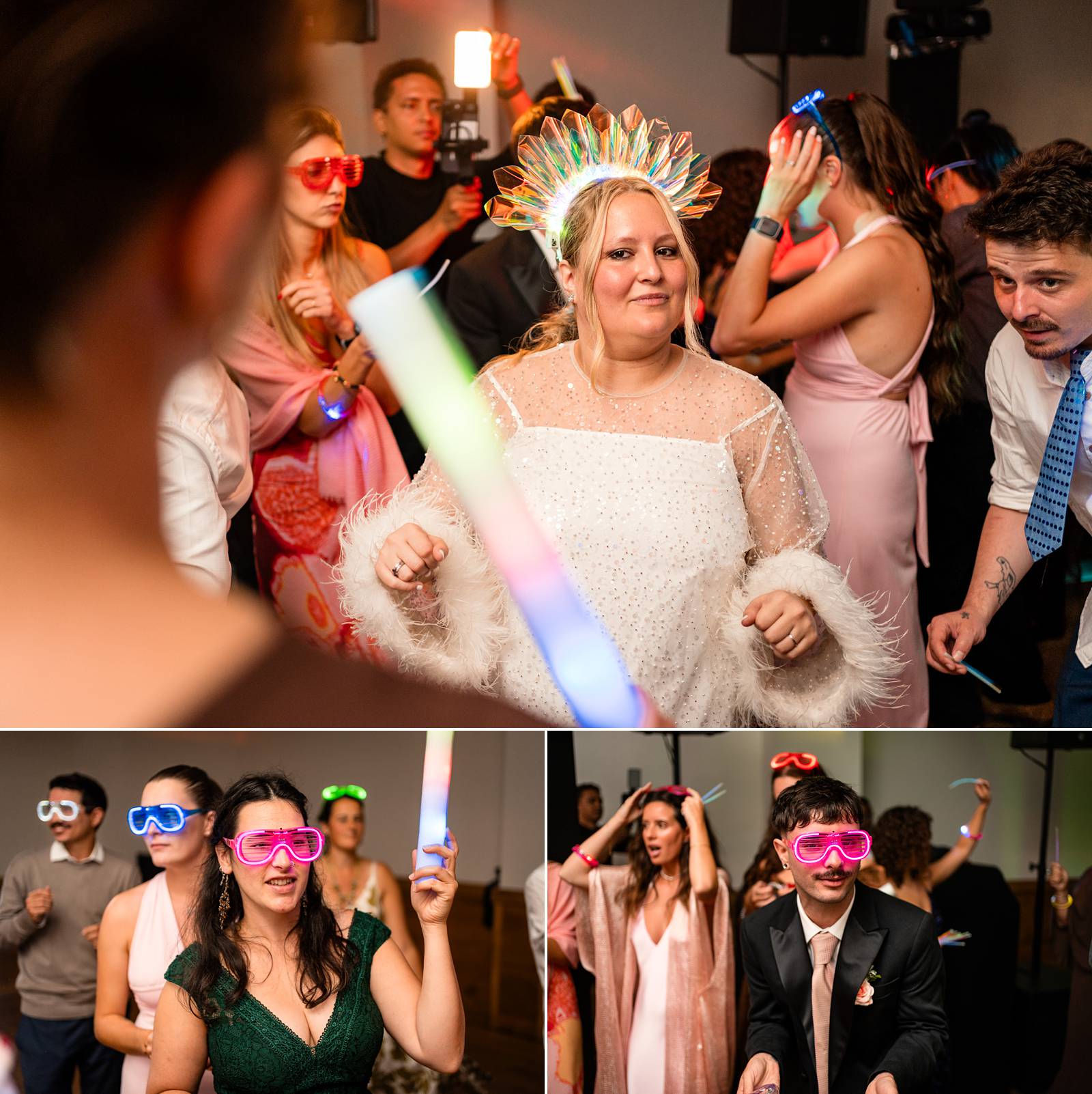 Piste de danse illuminée par des accessoires LED argentins