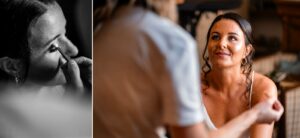 Préparatifs de la mariée au Domaine de Gaïa avec maquillage et coiffure