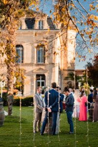 Vin d’honneur dans les jardins du château