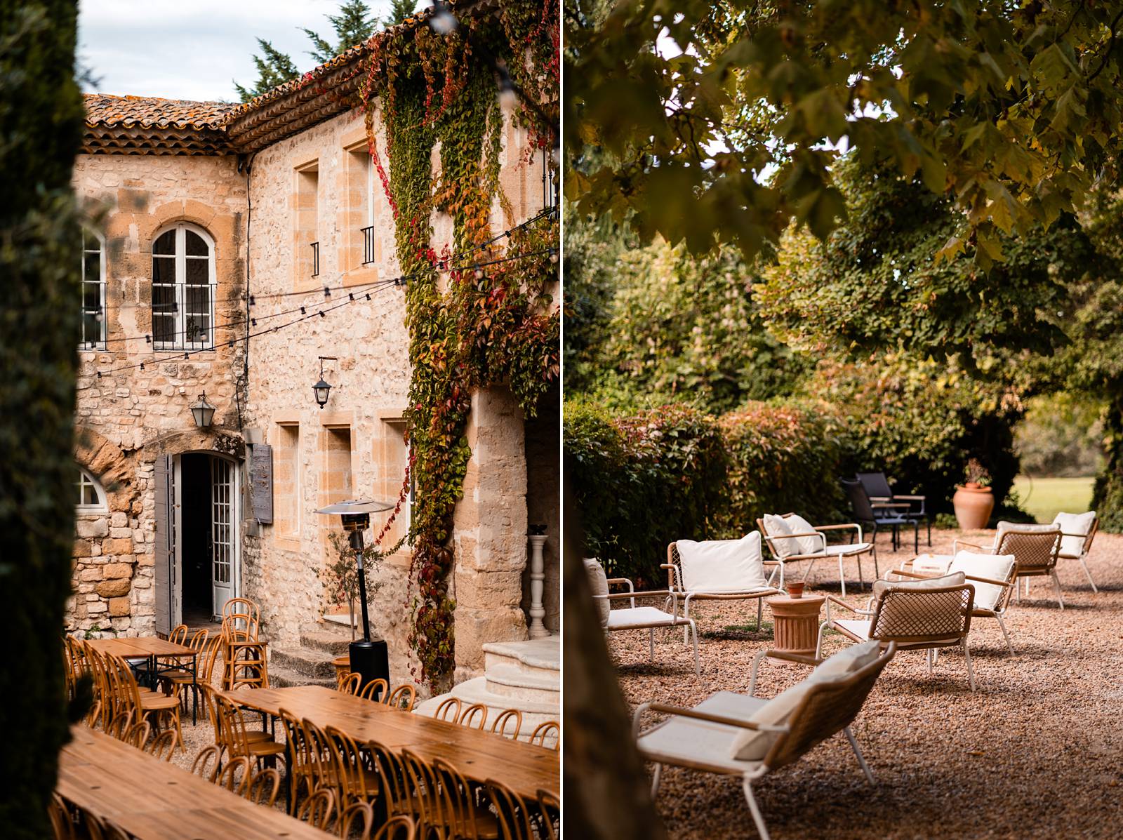 Préparatifs au Prieuré Notre-Dame de Conil, lumière douce de Provence.