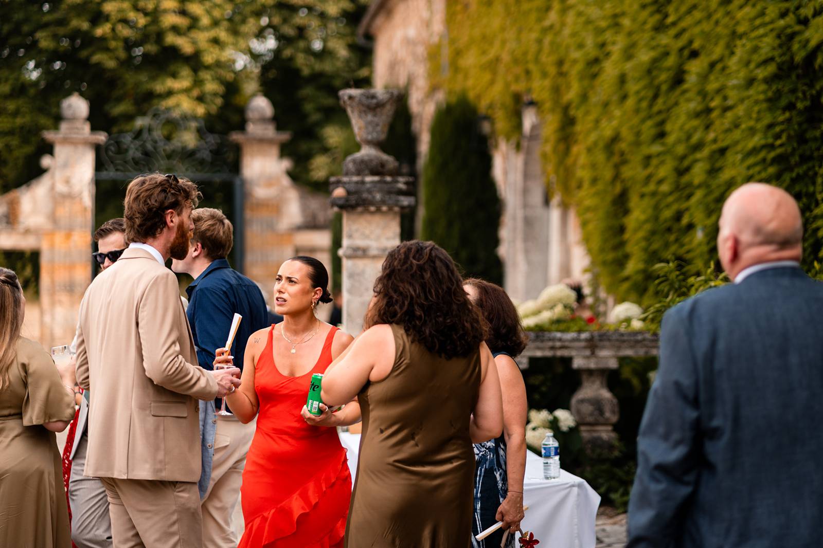wedding cocktail at chateau de maumont - vin d'honneur mariage au Château de Maumont