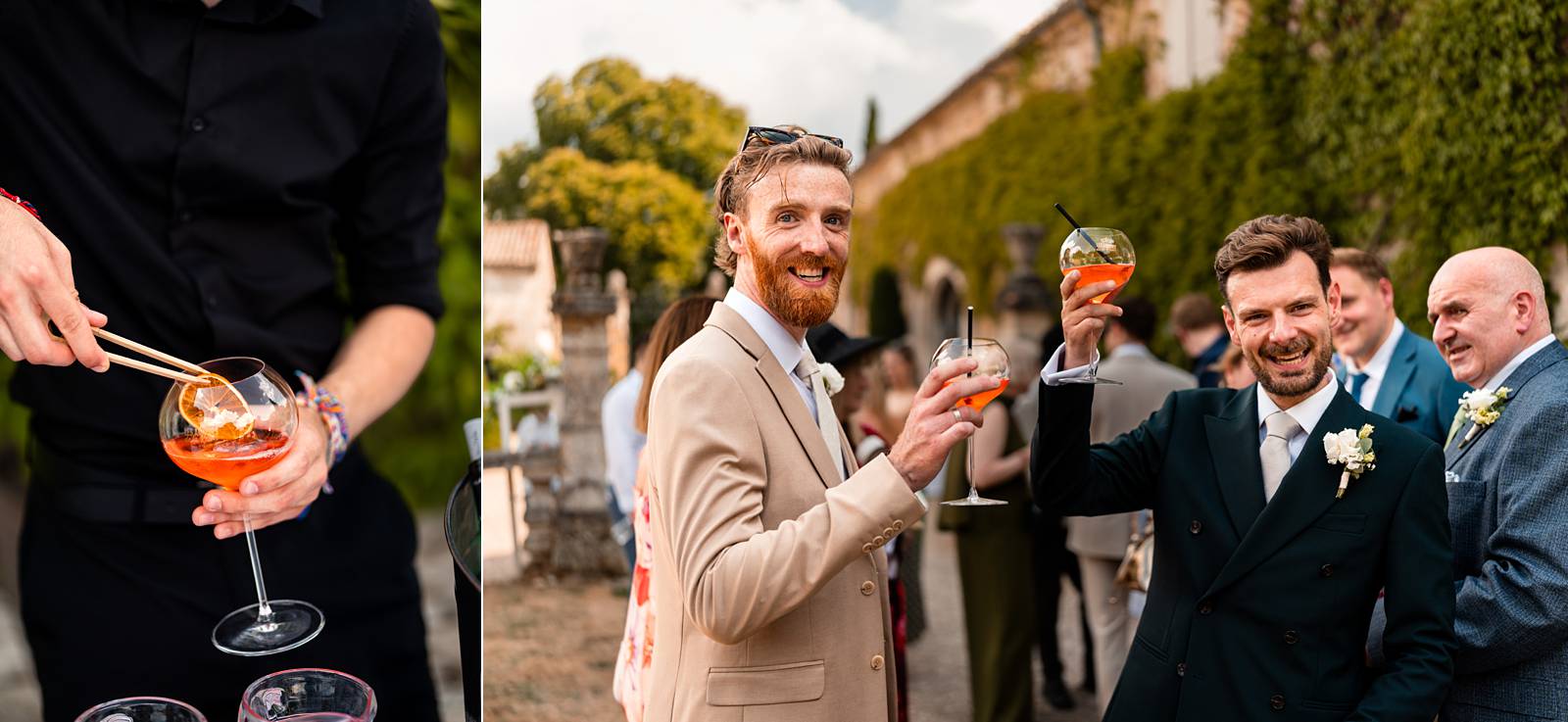 wedding cocktail at chateau de maumont - vin d'honneur mariage au Château de Maumont