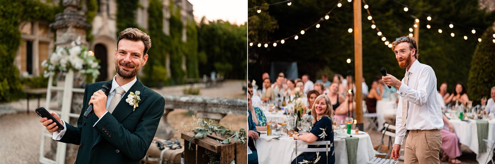 open-air wedding dinner under the stars at chateau de maumont - repas de mariage à l'extérieur sous les étoiles au Château de Maumont