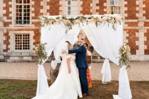 Jewish wedding Outdoor Chuppah Ceremony at Château de Bonnemare.