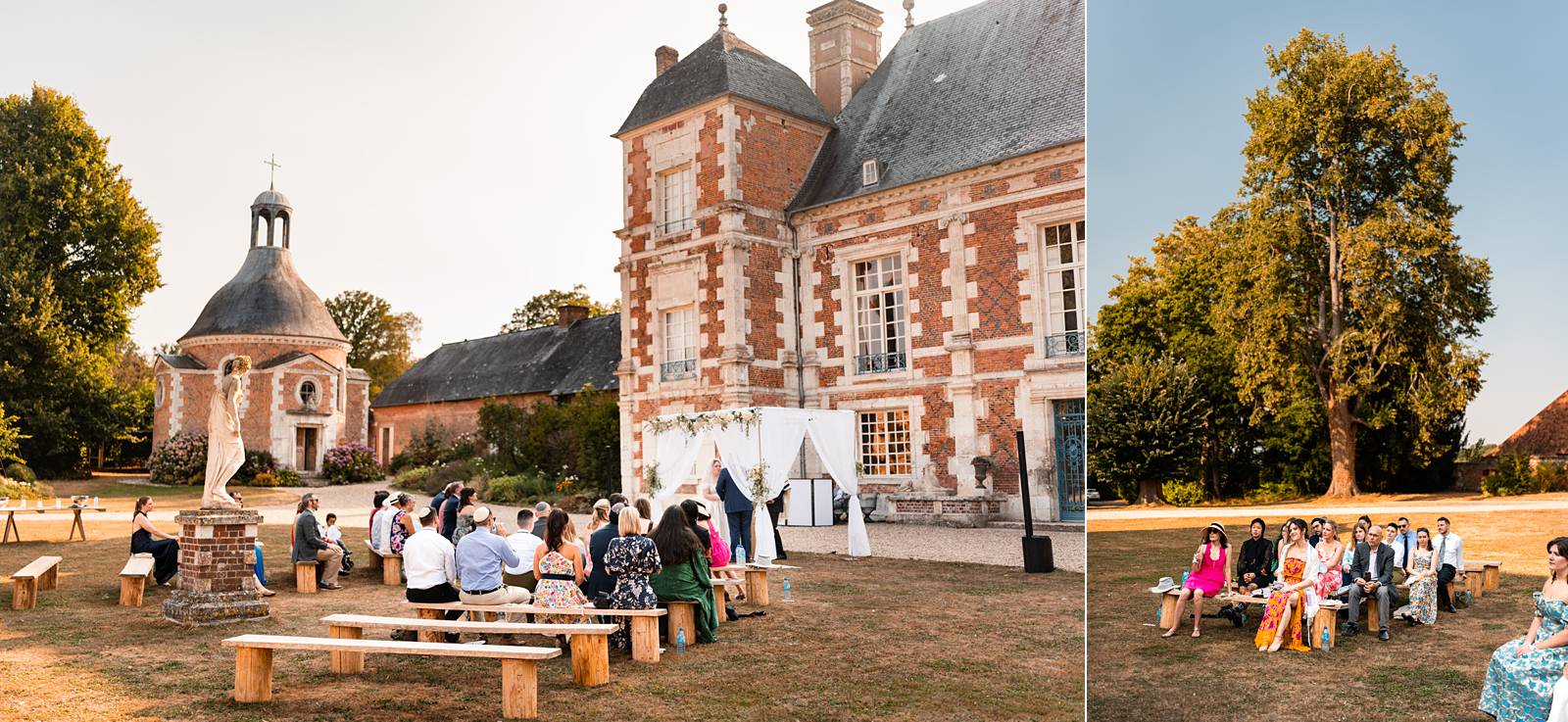 Jewish wedding Outdoor Chuppah Ceremony at Château de Bonnemare.