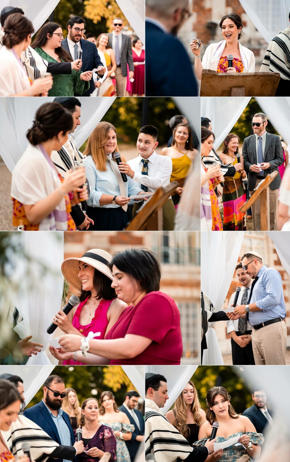 Jewish wedding Sheva Brachot the Seven Blessings at Château de Bonnemare.