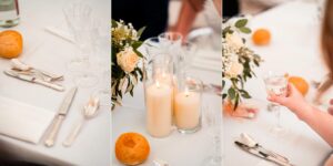 Jewish wedding table decoration at Château de Bonnemare.
