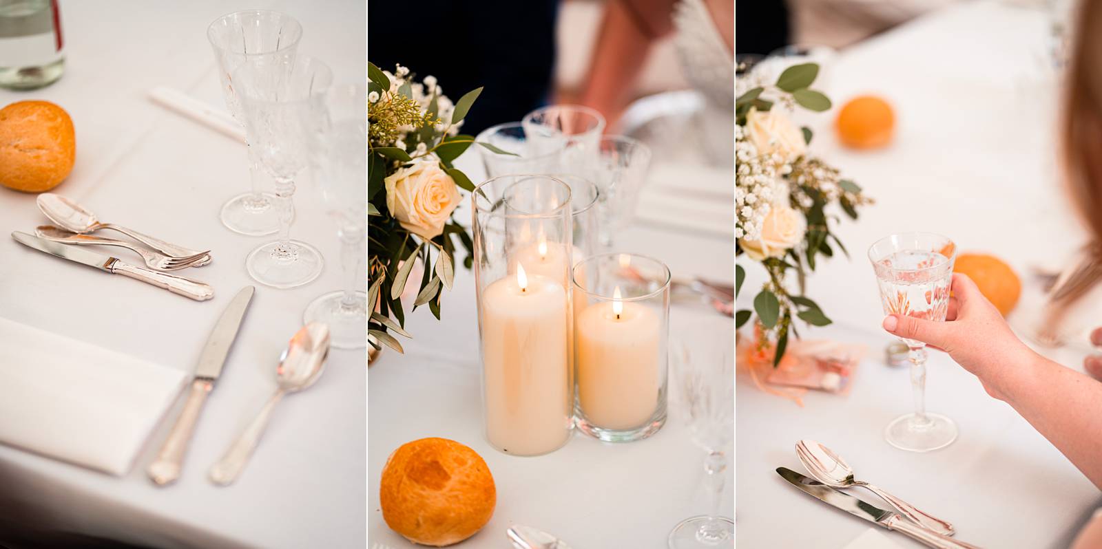 Jewish wedding table decoration at Château de Bonnemare.