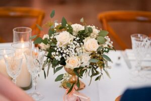 Jewish wedding table decoration at Château de Bonnemare.