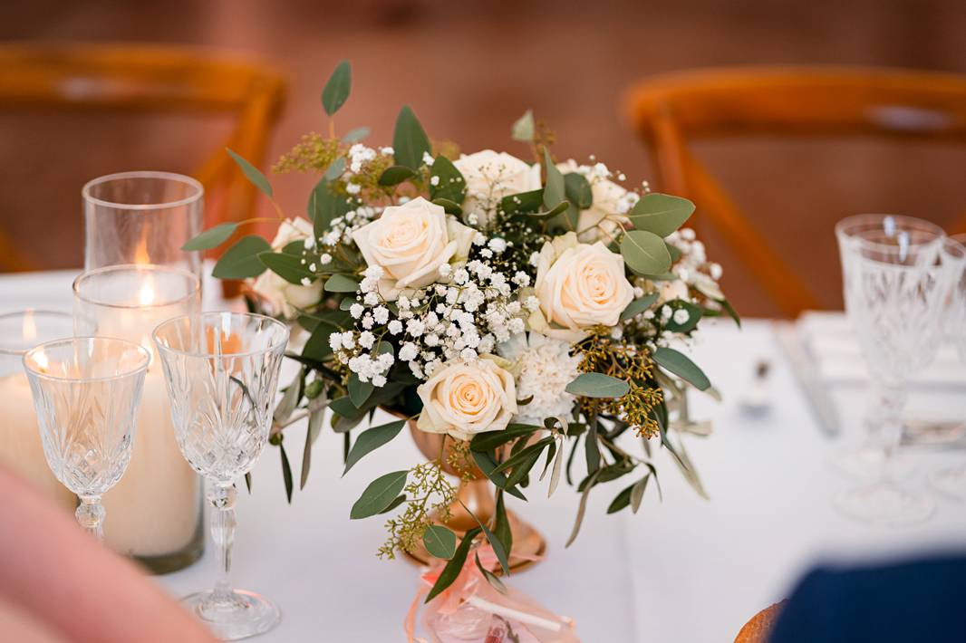 Jewish wedding table decoration at Château de Bonnemare.