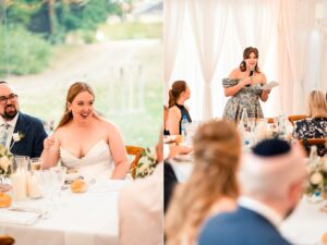 Jewish wedding dinner speeches at Château de Bonnemare.