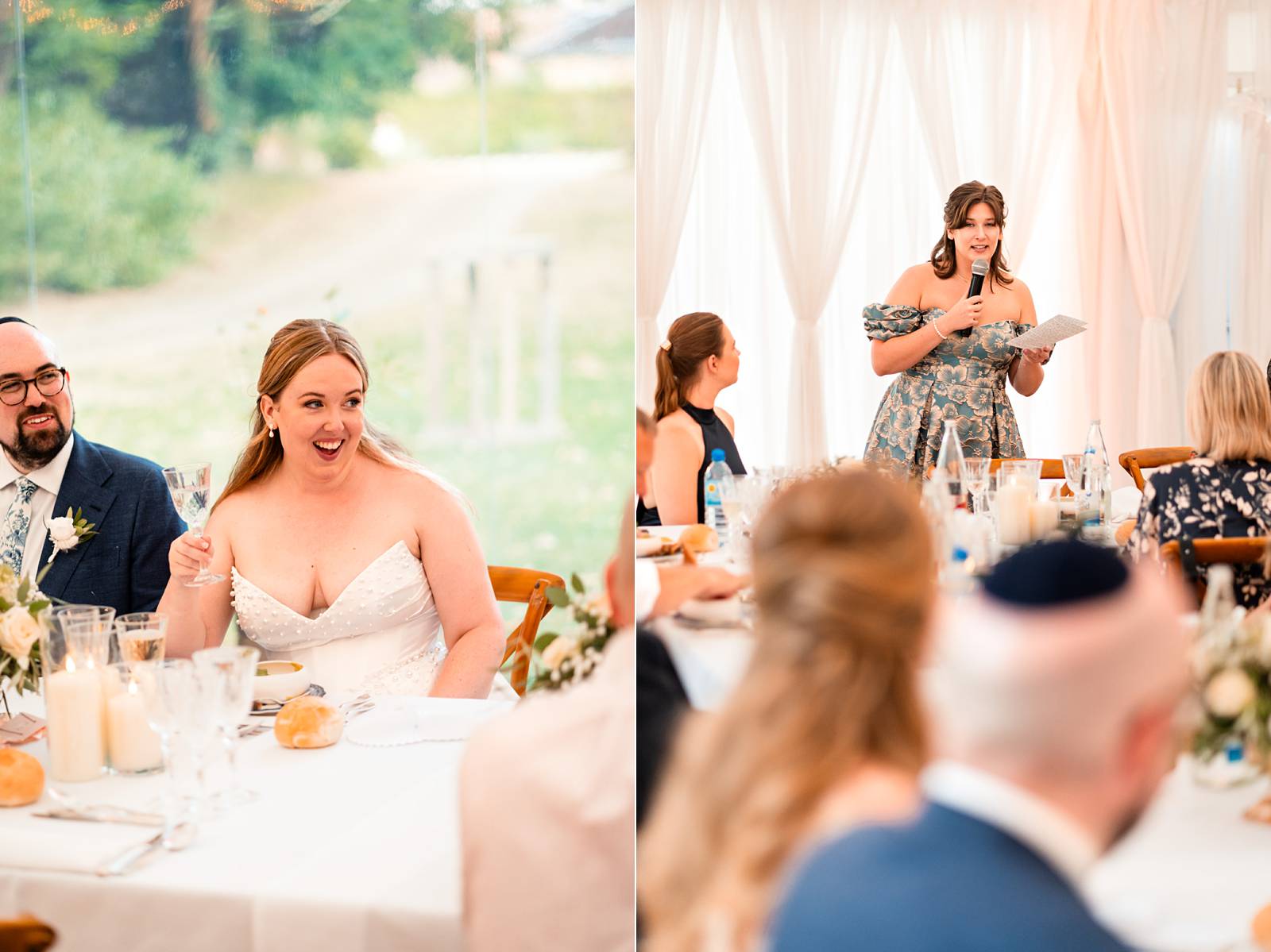 Jewish wedding dinner speeches at Château de Bonnemare.