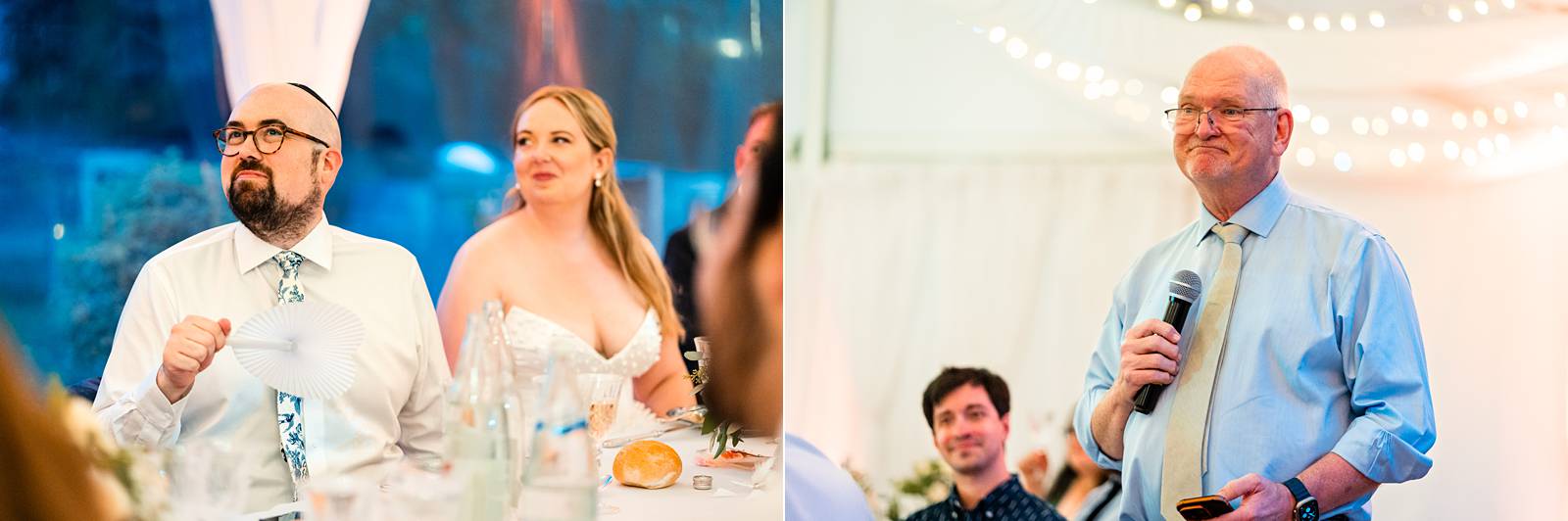Jewish wedding dinner speeches at Château de Bonnemare.