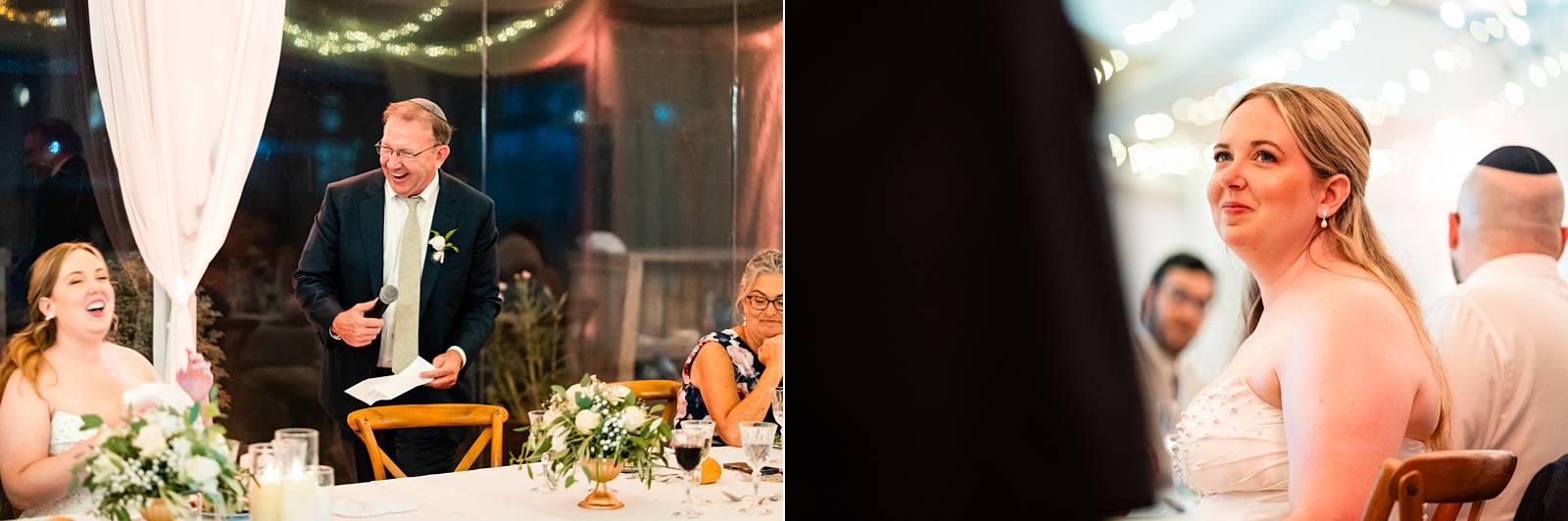 Jewish wedding dinner speeches at Château de Bonnemare.